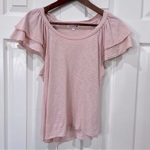 Sundry Soft Pink Flutter Sleeve Top Size 0